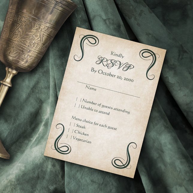 Dragon Mediaeval Fantasy Wedding RSVP Card (Creator Uploaded)