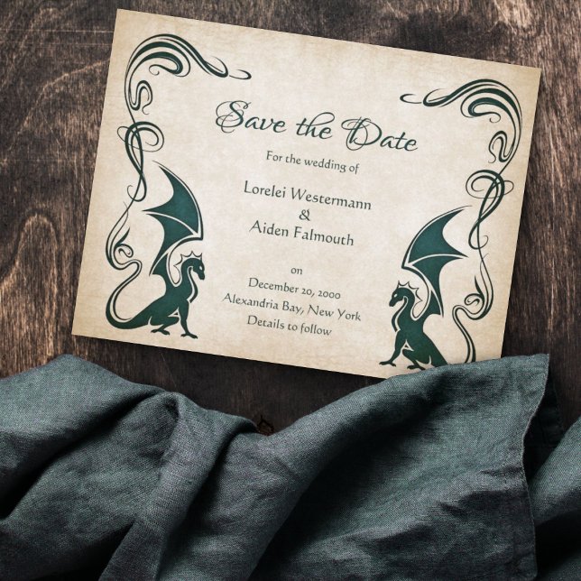 Dragon Mediaeval Fantasy Wedding Save The Date (Creator Uploaded)