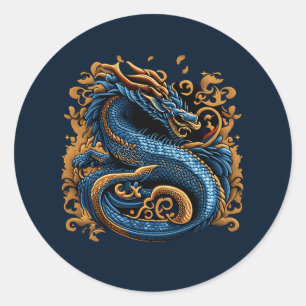 Dragon Medieval Theme Classic Round Sticker