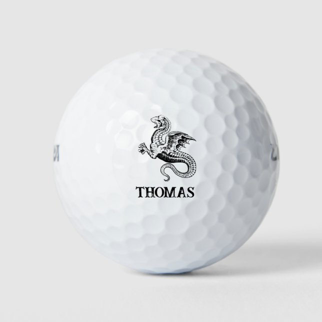 Dragon monster midieval vintage power     golf balls (Front)