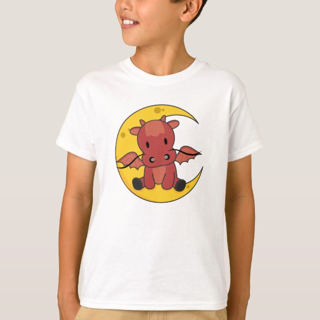 Dragon Moon Good Night Dragon Fantasy T-Shirt (Front)