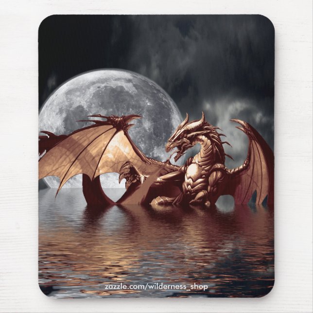 Dragon & Moon Mousepad (Front)