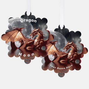 Dragon Moon Tree Decoration Card