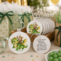 Dragon & Mouse Encouragement Quote Keychain