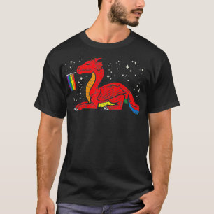 Dragon Mythical Animal LGBTQ Rainbow Flag Gay Prid T-Shirt