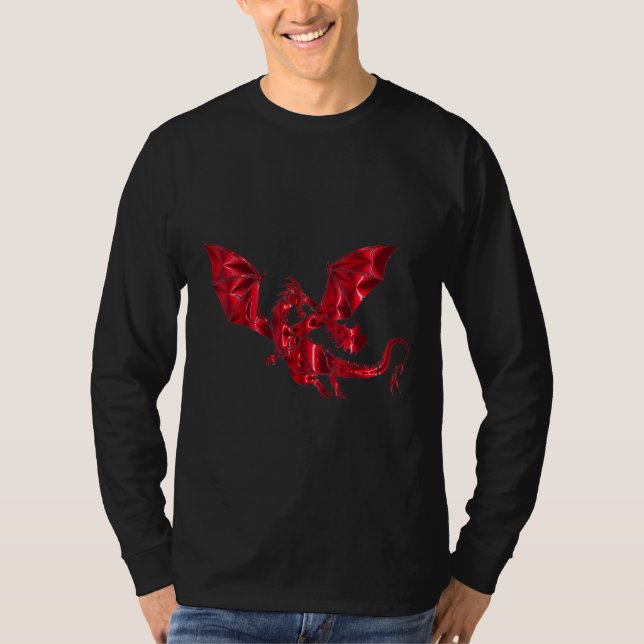 Dragon Mythical Creature Drake Beast Fictional T-Shirt (Front)