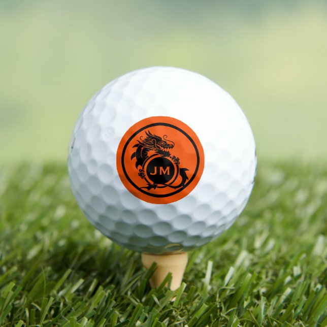 Dragon Novelty Golfer Initial Gift Golf Balls (Insitu Tee)