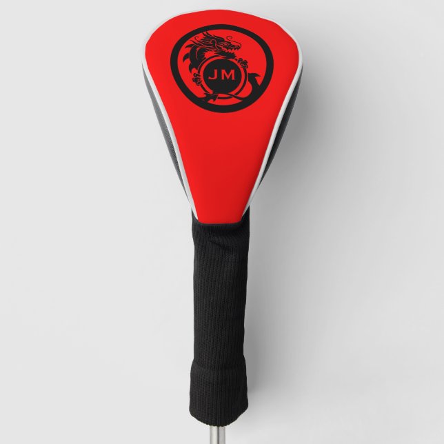 Dragon Novelty Golfer Initial Gift Golf Head Cover (Front)