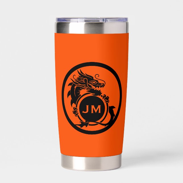 Dragon Novelty Golfer Initial Gift Insulated Tumbler (Front)