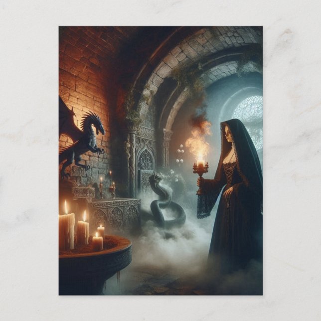 Dragon Nun Horror Postcard (Front)