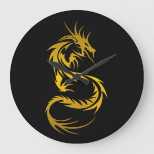 Dragon of Gold Large Clock