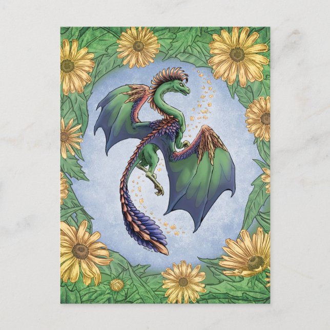 Dragon of Summer Nature Fantasy Art Postcard (Front)