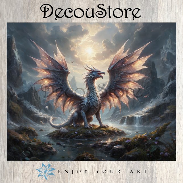 Dragon of the Sacred Valley Decoupage Tissue Paper (Creator Uploaded)