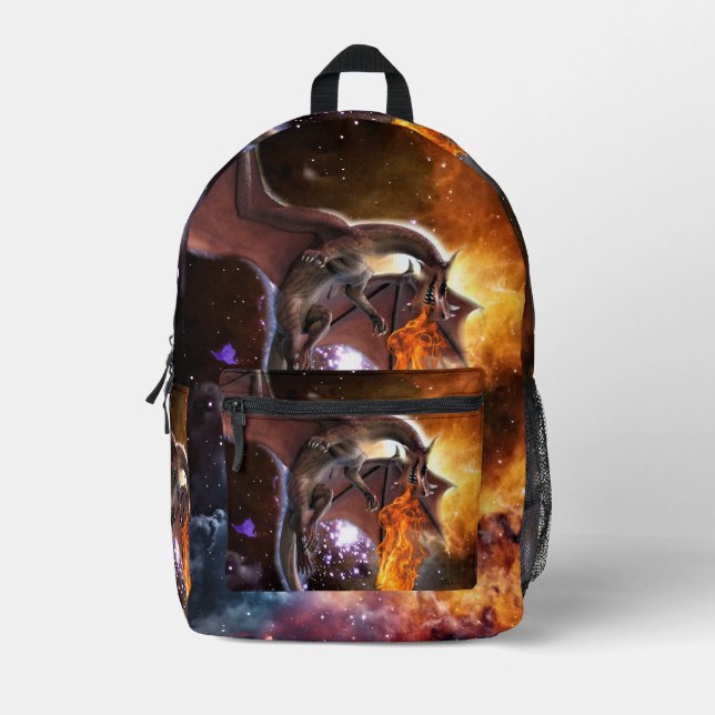 Dragon Of The Starry Galaxy  Printed Backpack (Front)