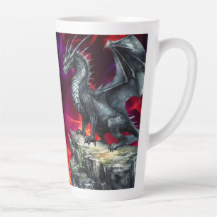 Dragon On a Fiery Overlook Latte Mug
