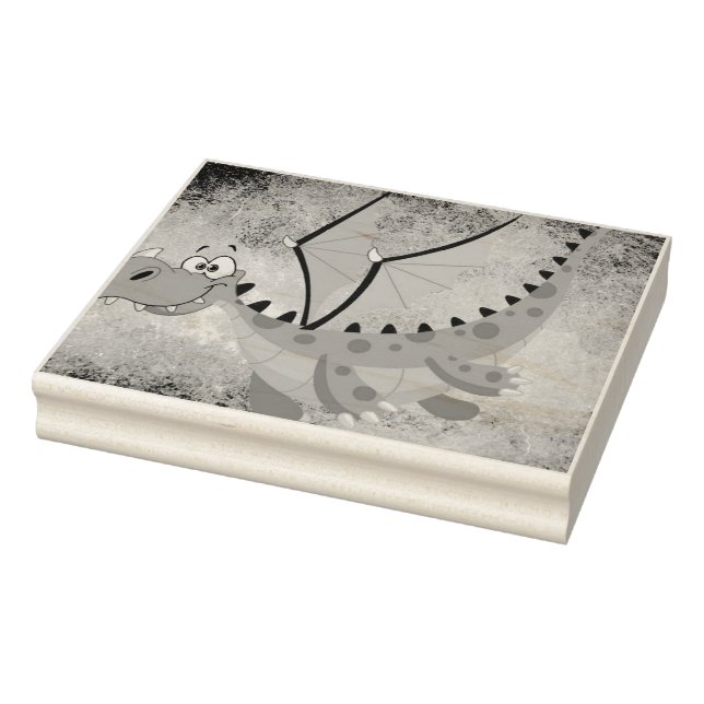 Dragon on an orange texture rubber stamp (Stamp)