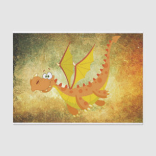 Dragon on an orange texture tissue paper