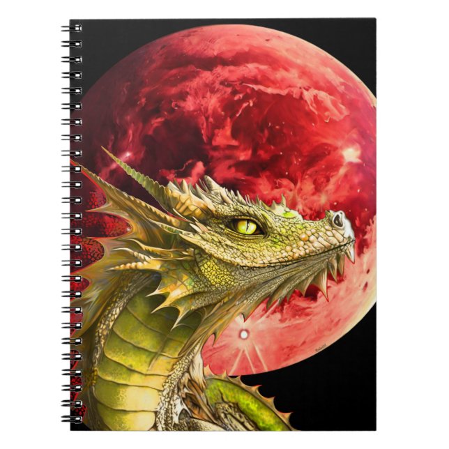 Dragon on Bloody Moon Notebook (Front)
