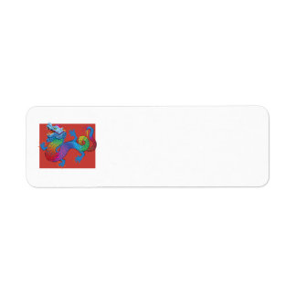 Dragon on Red return address label
