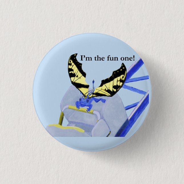 Dragon on Roller Coaster 3 Cm Round Badge (Front)