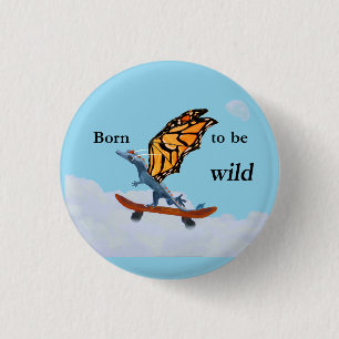 Dragon on Skateboard 3 Cm Round Badge