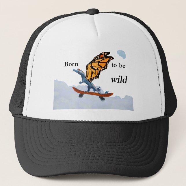 Dragon on Skateboard Trucker Hat (Front)