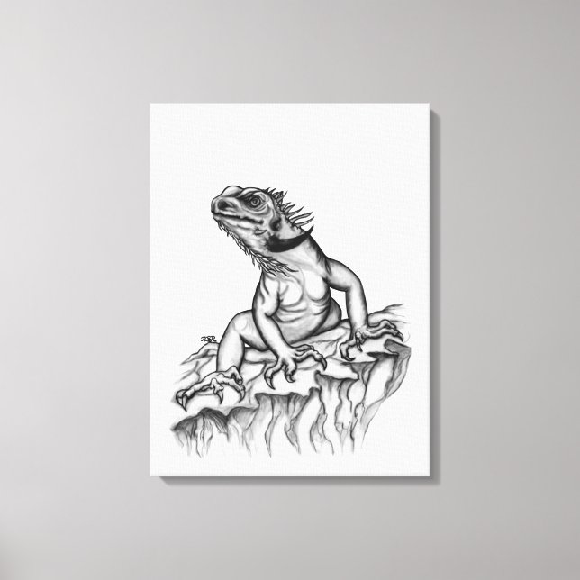 Dragon on the Rock Canvas Print (Front)