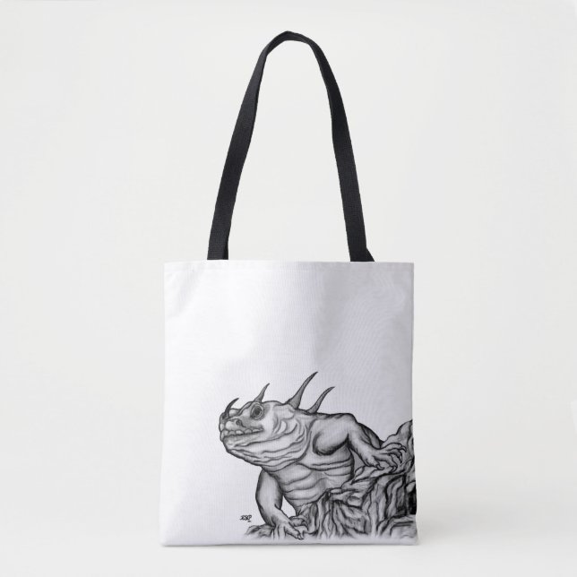 Dragon on the Rock Tote Bag (Front)