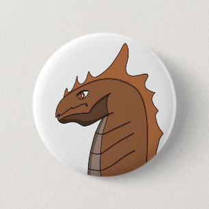 Dragon or other mythical creature 6 cm round badge