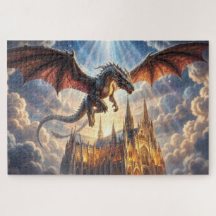 Dragon Over Cathedral Jigsaw Puzzle