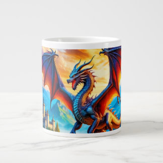 Dragon Over Village Coffee Mug