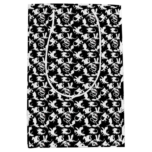 Dragon pattern 01.bx4 Black BG Medium Gift Bag (Front)