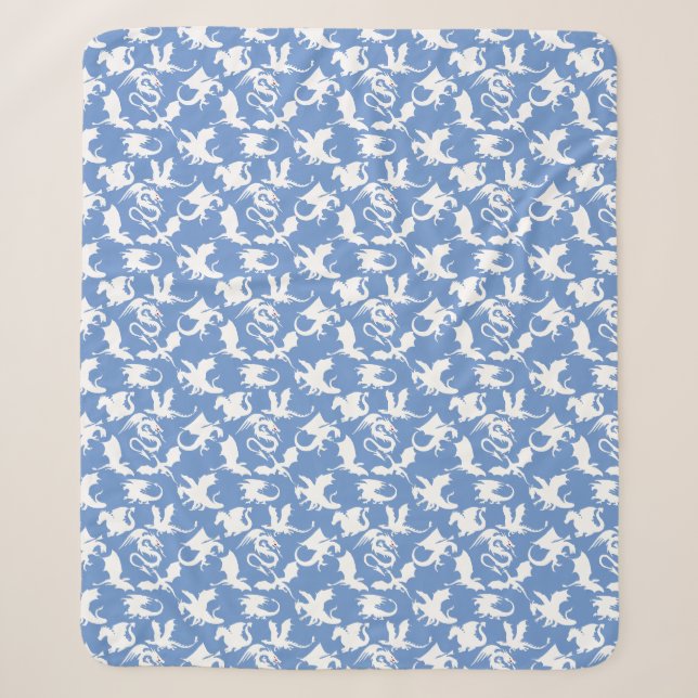Dragon pattern 01.bx4 Blue BG Sherpa Blanket (Front)