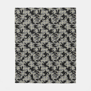 Dragon pattern 01.wx4x4.blue Grey BG Fleece Blanket