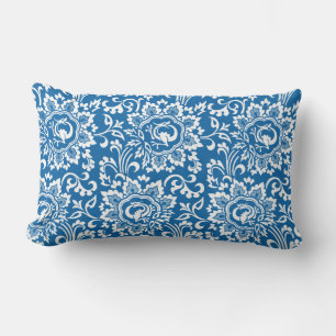 Dragon Pattern Delft Blue and White Lumbar Cushion