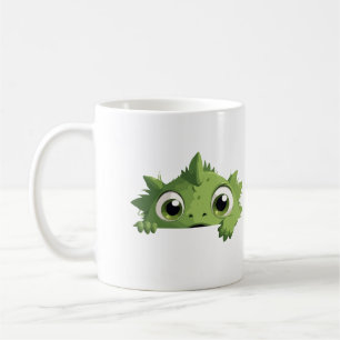 Dragon Peeking Cute Adorable Funny Animal Cartoon Coffee Mug
