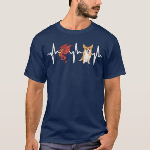 Dragon Pembroke Welsh Corgi Heartbeat Dog Lover T-Shirt