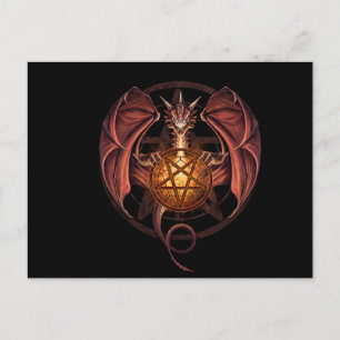 Dragon pentagram postcard