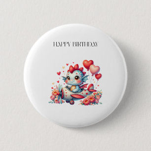 Dragon Pilot Birthday 6 Cm Round Badge