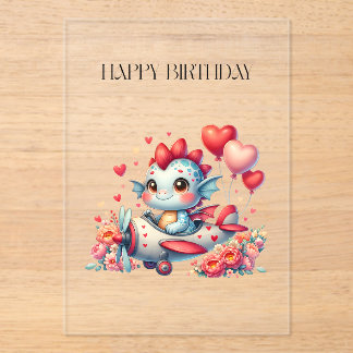 Dragon Pilot Birthday Acrylic Invitations