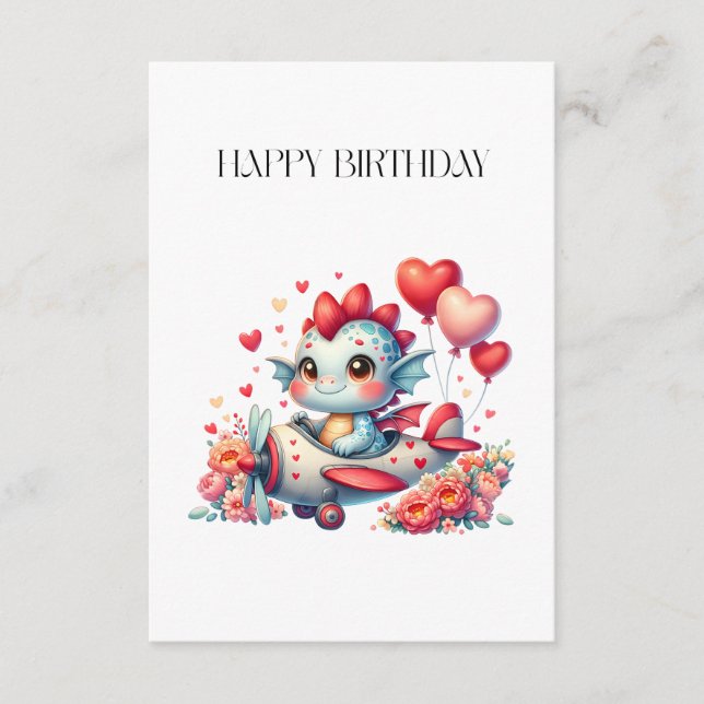 Dragon Pilot Birthday Enclosure Card (Front)