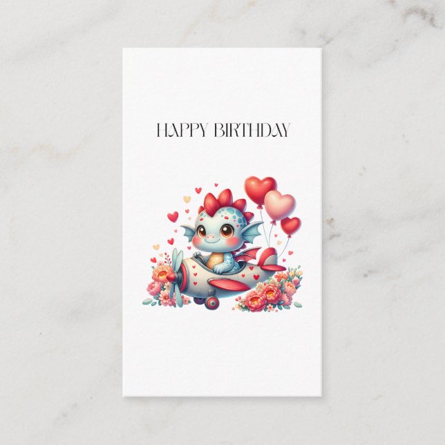 Dragon Pilot Birthday Enclosure Card (Front)