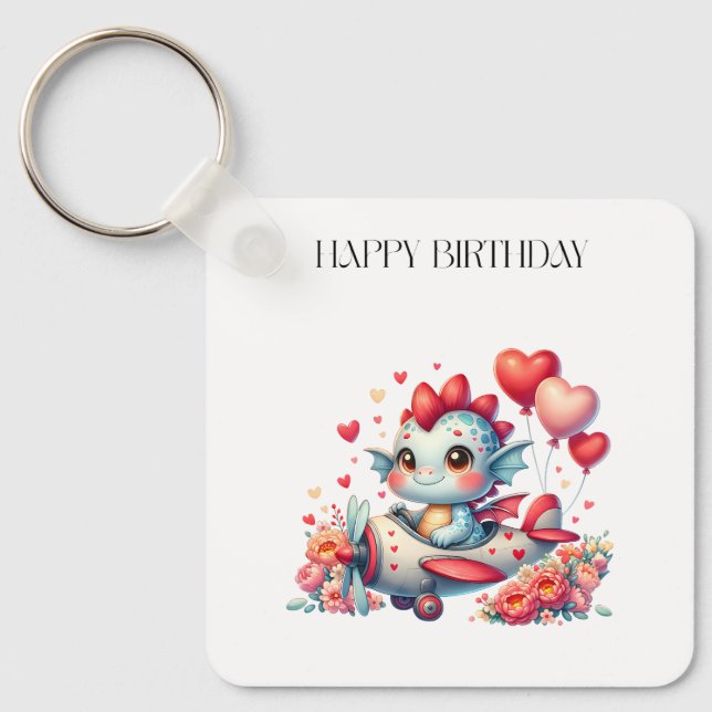 Dragon Pilot Birthday Key Ring (Front)