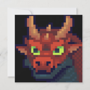 Dragon pixel art card