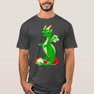 Dragon Playing Skateboard Funny Good Dragon Skateb T-Shirt