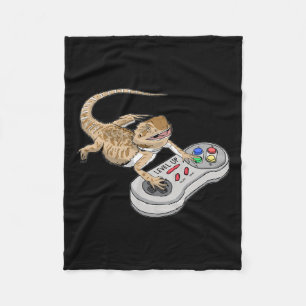 Dragon Playing Video Game Reptiles Pagona Gamers Fleece Blanket