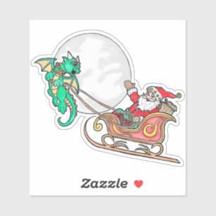 Dragon pulling Santa's sleigh