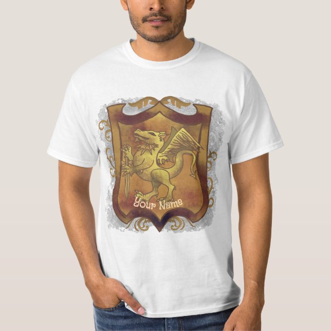 Dragon Quest Shield surname T-Shirt (Front)