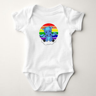 Dragon Rainbow Glitter Kawaii Fantasy Colourful Baby Bodysuit