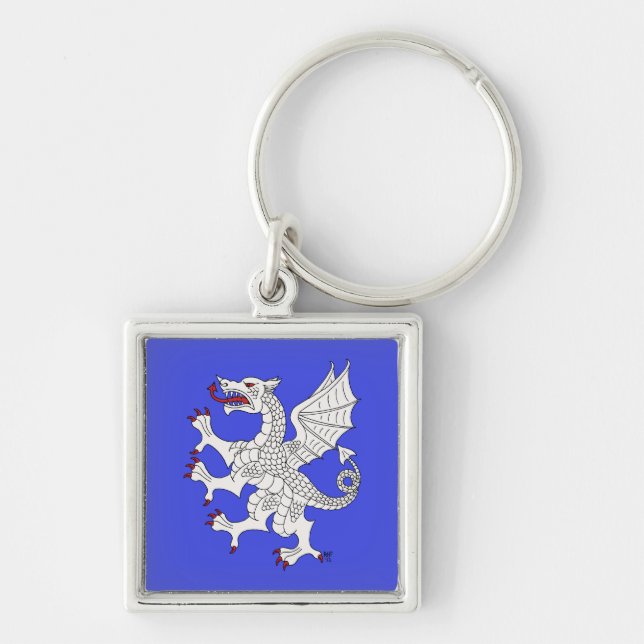 Dragon Rampant Argent Key Ring (Front)